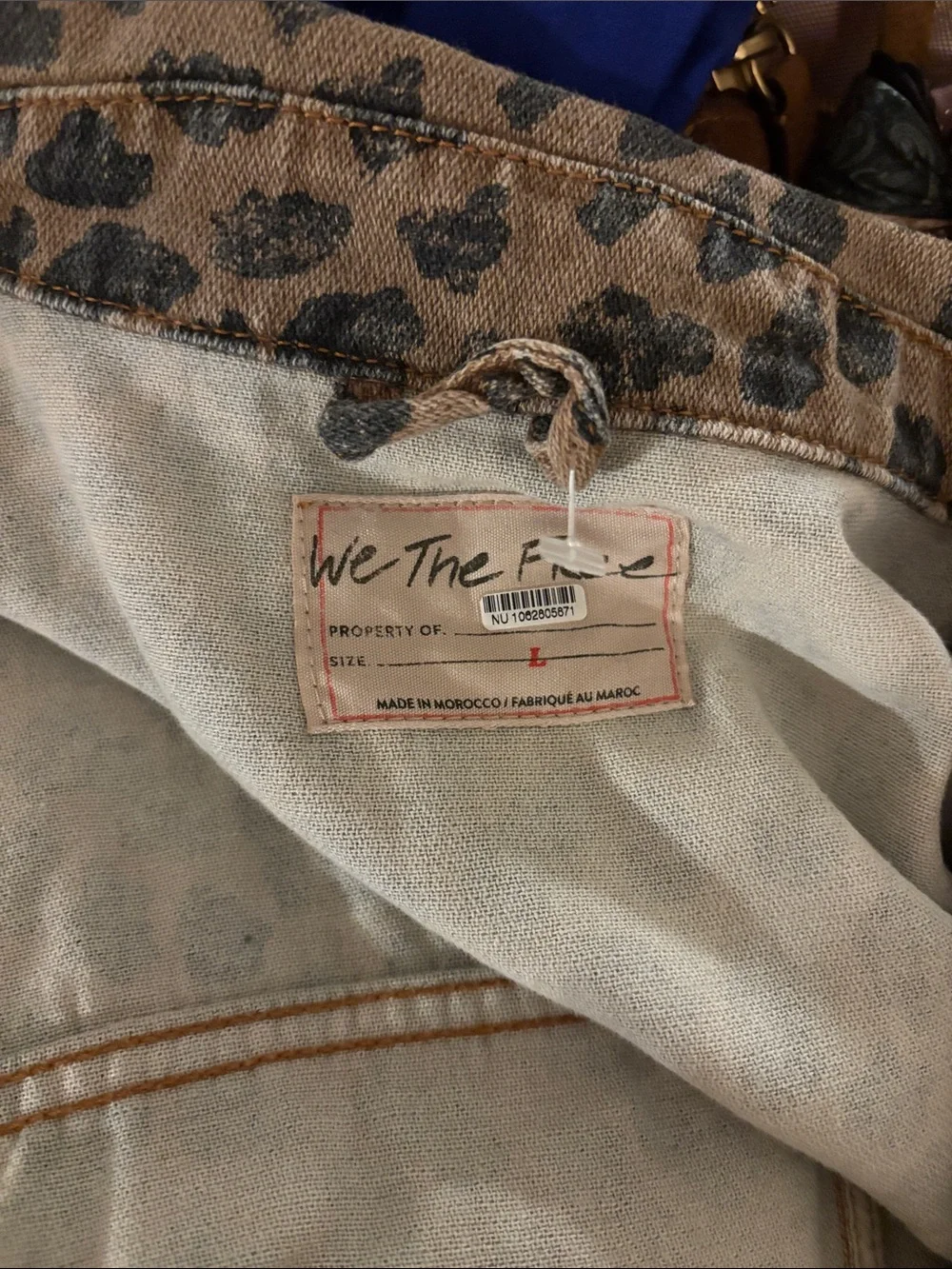 We The Free Monique Cheetah Denim Duster Jacket Size Large NWOT MSRP $228 - Picture 11 of 12